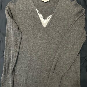 LOFT Charcoal V-Neck Women's Sweater